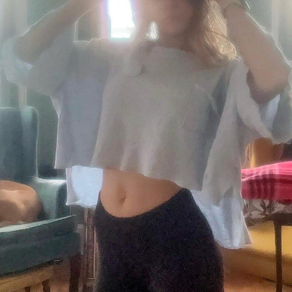 Altar'd State baby blue flowy Crop Top